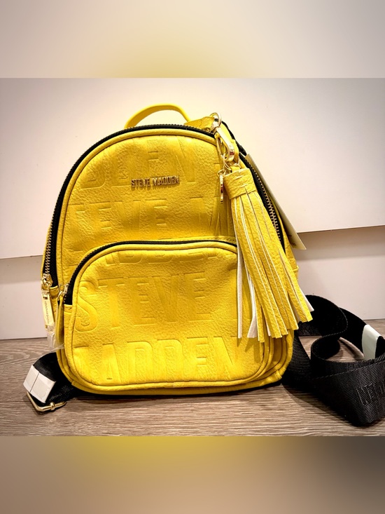 Steve Madden Handbags - Steve Madden Yellow Mini Backpack with Tassel Charm